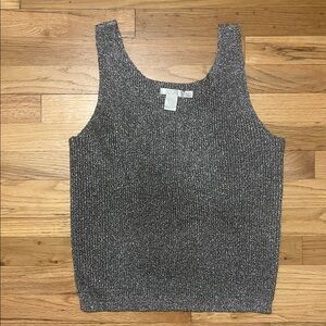 NWOT XXist Shiny Silver Knit Tank Top Womens Size M